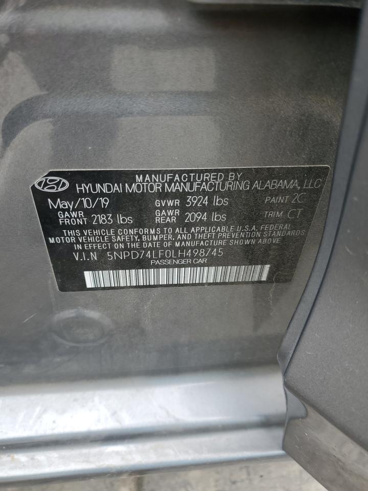 2020 Hyundai Elantra Se VIN: 5NPD74LF0LH498745 Lot: 81821605