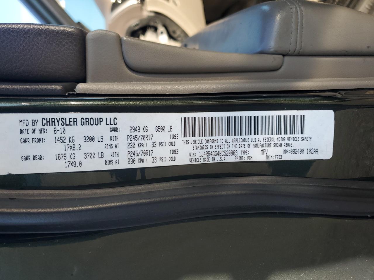 2011 Jeep Grand Cherokee Laredo VIN: 1J4RR4GG4BC520883 Lot: 84882595