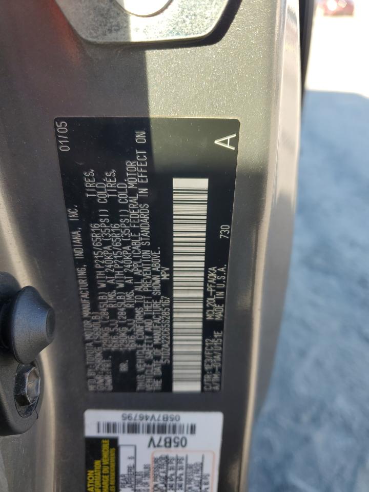 2005 Toyota Sienna Xle VIN: 5TDZA22C65S285167 Lot: 86085645