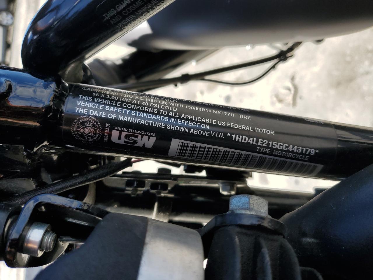 2016 Harley-Davidson Xl883 Iron 883 VIN: 1HD4LE215GC443179 Lot: 85674065