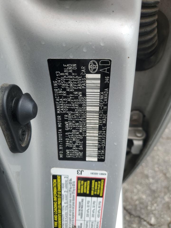 2013 Toyota Corolla Base VIN: 2T1BU4EE9DC069905 Lot: 86081825