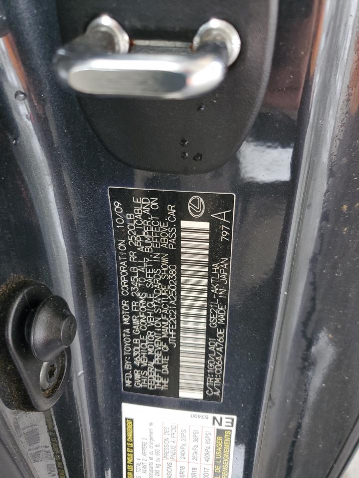 2010 Lexus Is 350 VIN: JTHFE2C21A2502380 Lot: 90658845