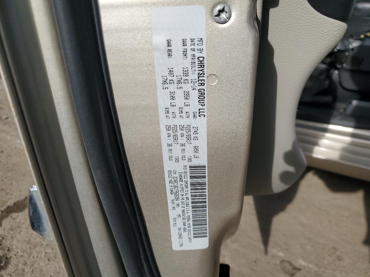 2015 Chrysler Town & Country Touring VIN: 2C4RC1BG1FR626394 Lot: 90519015