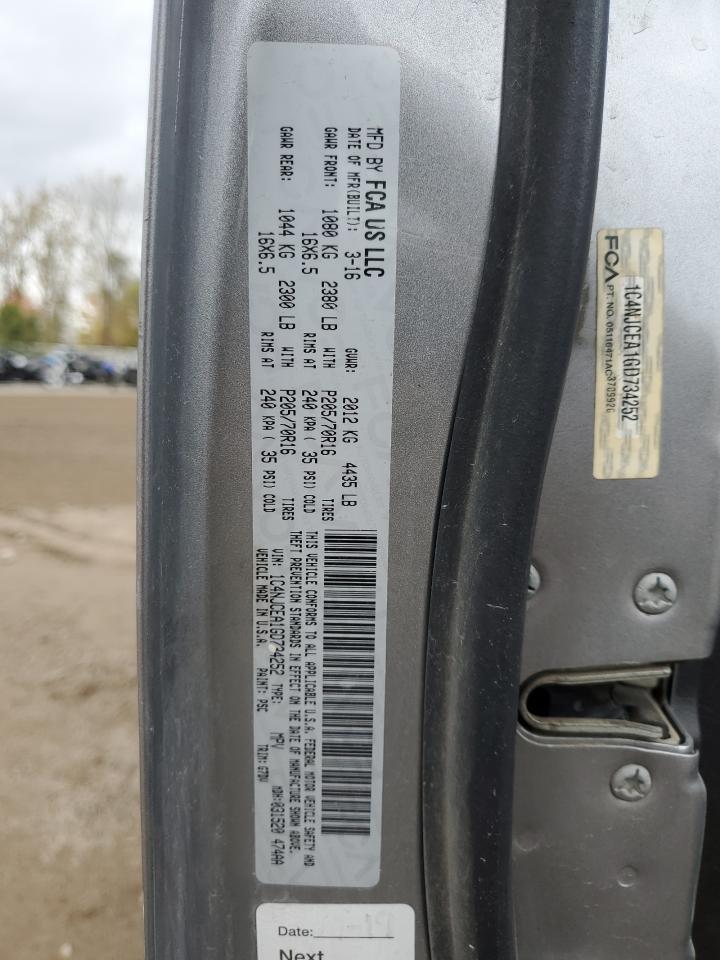 2016 Jeep Compass Latitude VIN: 1C4NJCEA1GD734252 Lot: 86854855