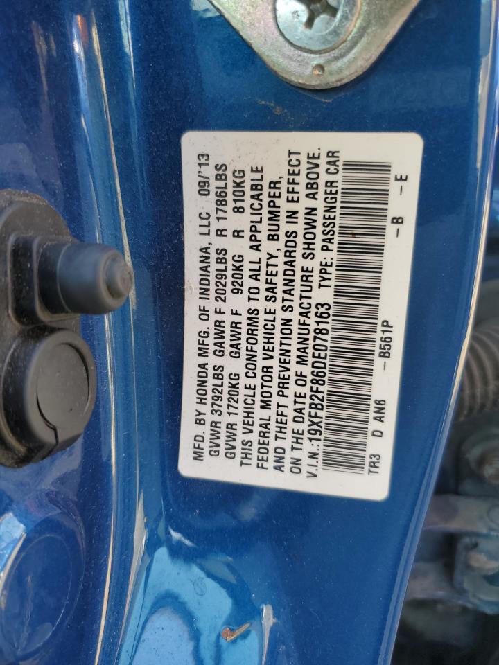 2013 Honda Civic Ex VIN: 19XFB2F86DE078163 Lot: 81972585