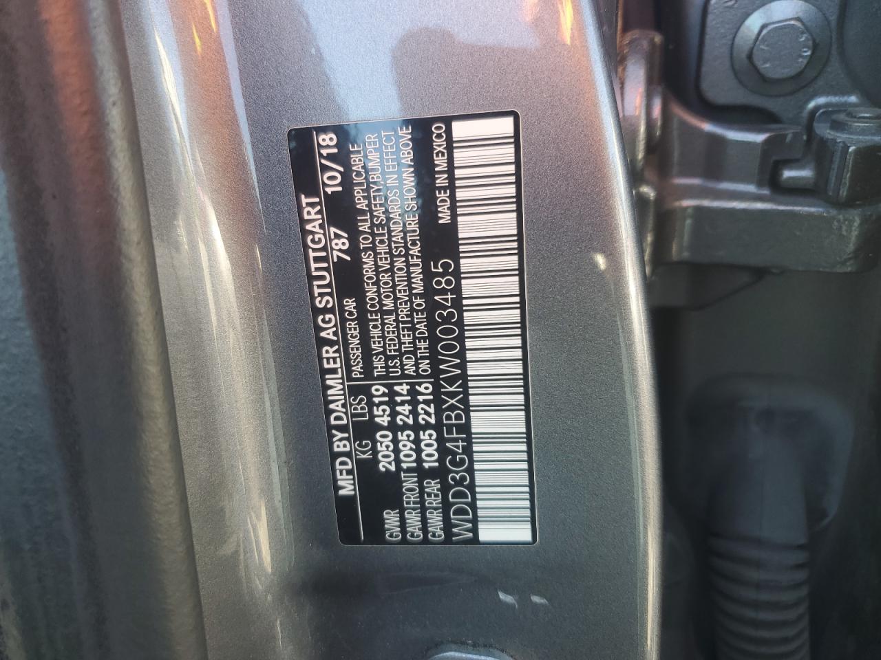 2019 Mercedes-Benz A 220 4Matic VIN: WDD3G4FBXKW003485 Lot: 82496975