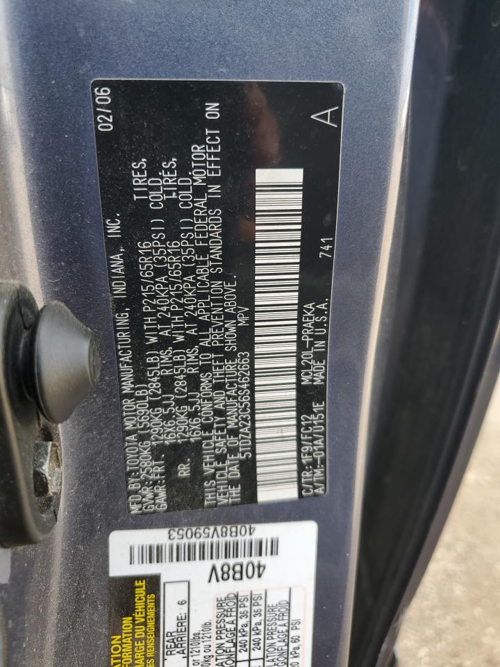 2006 Toyota Sienna Ce VIN: 5TDZA23C56S462663 Lot: 84975985