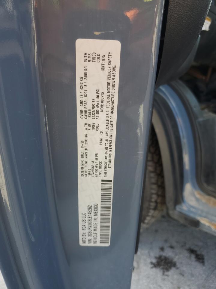 2020 Ram Promaster 3500 3500 High VIN: 3C6URVJG3LE145262 Lot: 84750295