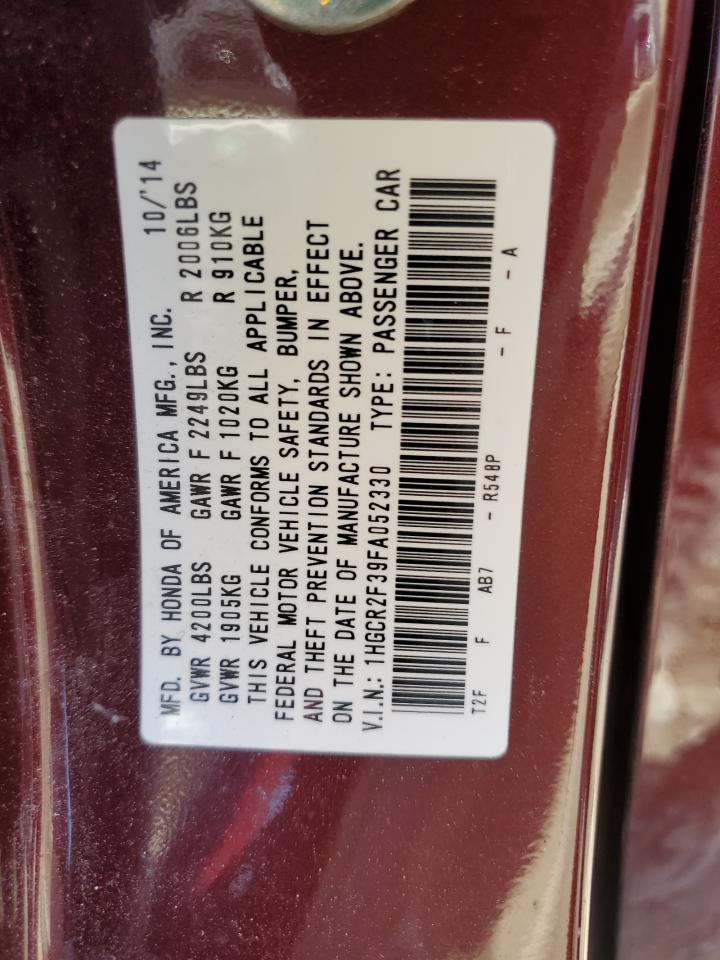 2015 Honda Accord Lx VIN: 1HGCR2F39FA052330 Lot: 85715005