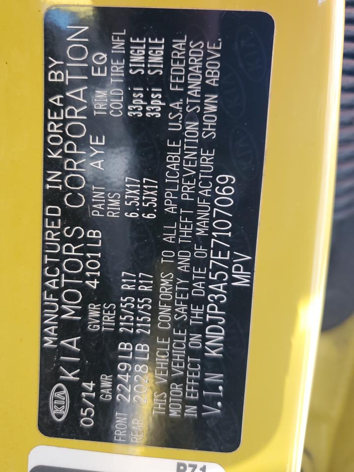 2014 Kia Soul + VIN: KNDJP3A57E7107069 Lot: 85477785