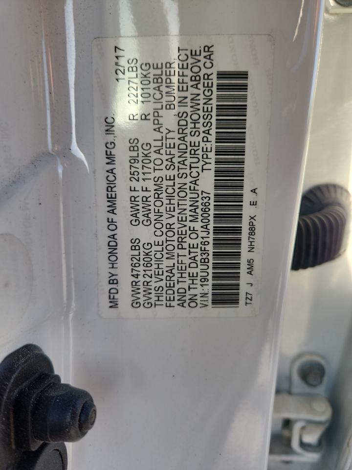 2018 Acura Tlx Tech+A VIN: 19UUB3F61JA006637 Lot: 87473535