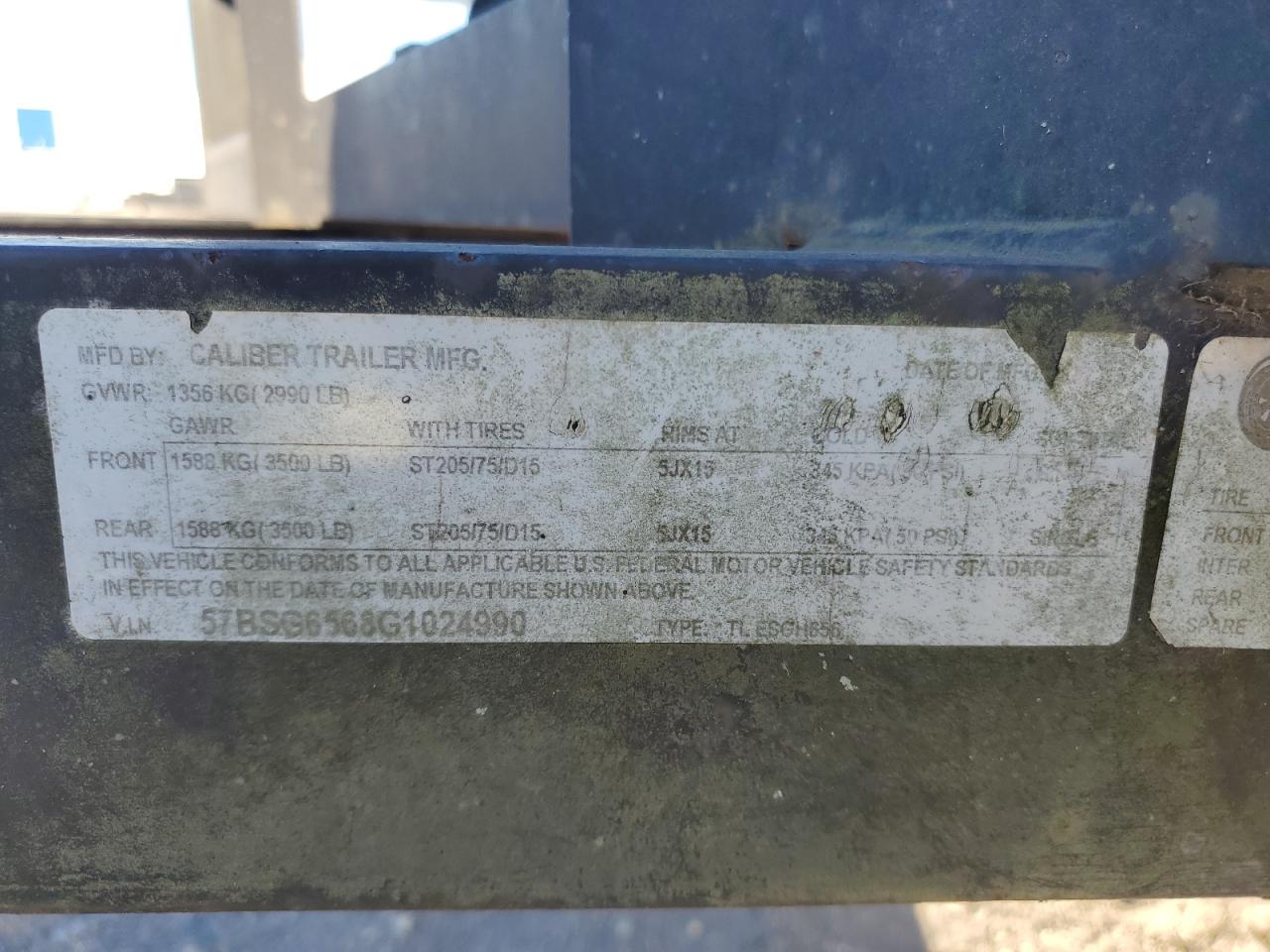 2025 Caliber Unknown VIN: 57BSG6568G1024990 Lot: 95358635