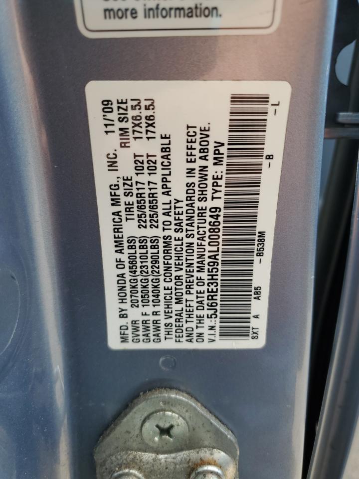 2010 Honda Cr-V Ex VIN: 5J6RE3H59AL008649 Lot: 82180685