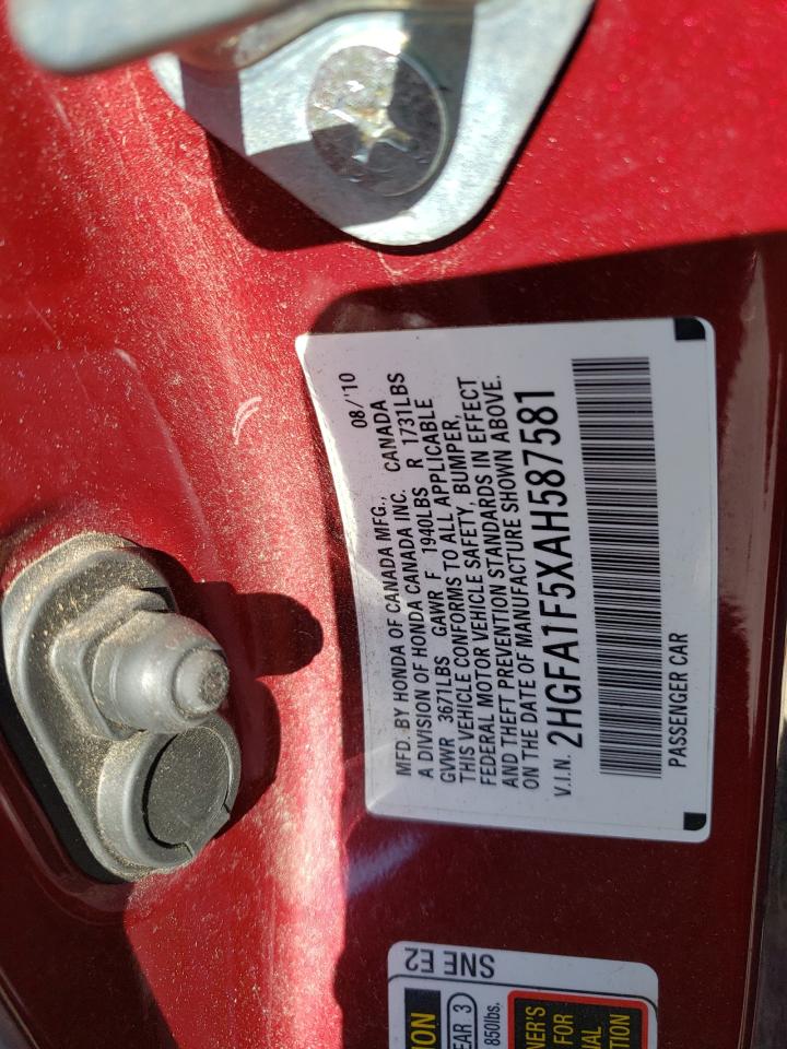 2010 Honda Civic Lx VIN: 2HGFA1F5XAH587581 Lot: 84699715