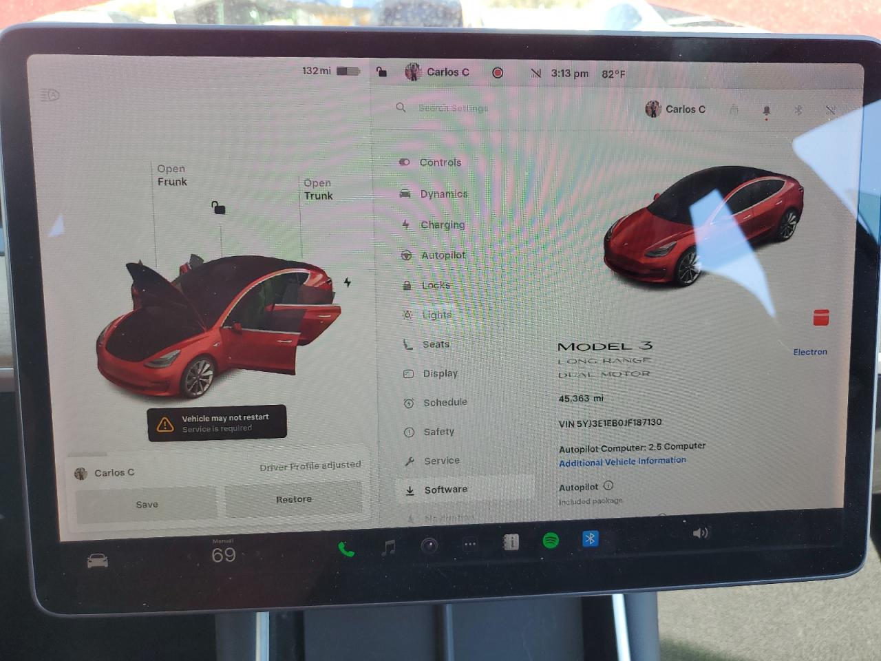 2018 Tesla Model 3 VIN: 5YJ3E1EB0JF187130 Lot: 87484875