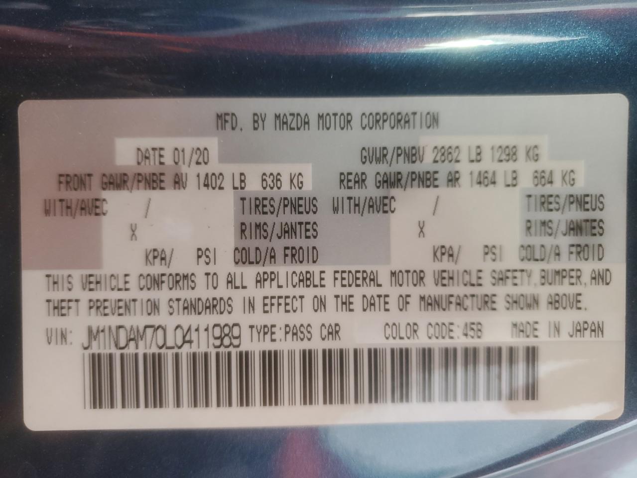 2020 Mazda Mx-5 Miata Grand Touring VIN: JM1NDAM70L0411989 Lot: 82667365
