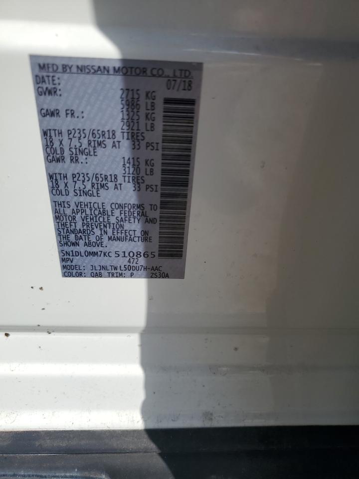 2019 Infiniti Qx60 Luxe VIN: 5N1DL0MM7KC510865 Lot: 81953295