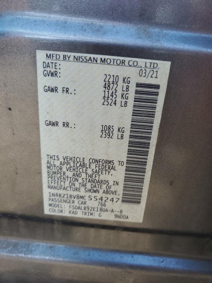 2021 Nissan Leaf S Plus VIN: 1N4BZ1BV8MC554247 Lot: 89548435