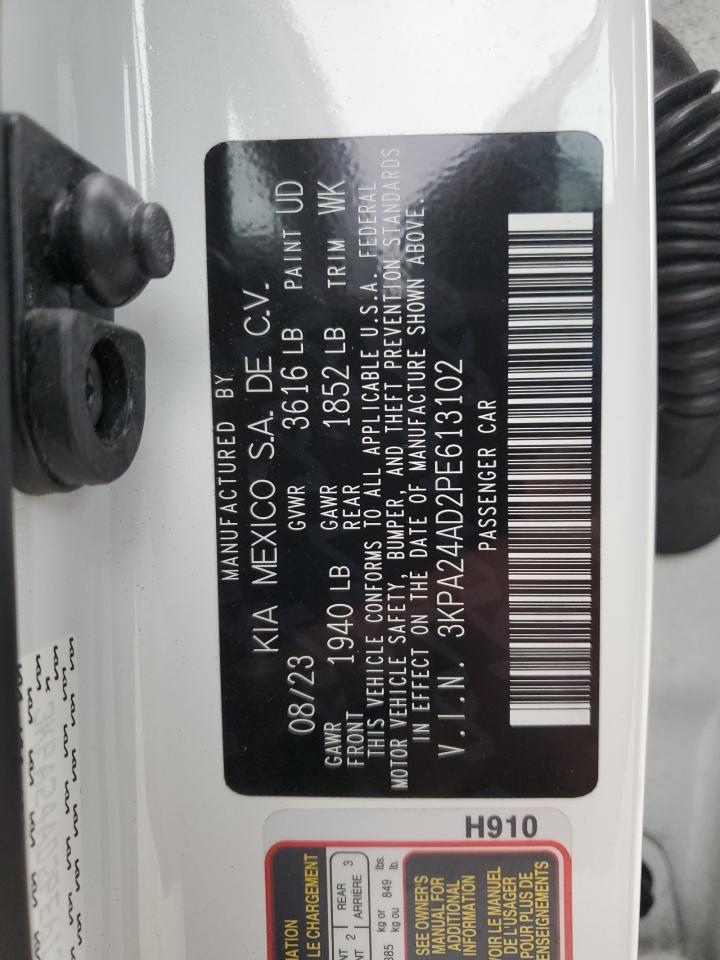 2023 Kia Rio Lx VIN: 3KPA24AD2PE613102 Lot: 90538765