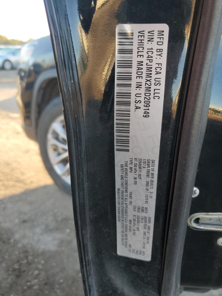 2021 Jeep Cherokee Latitude Lux VIN: 1C4PJMMX2MD209149 Lot: 90842425