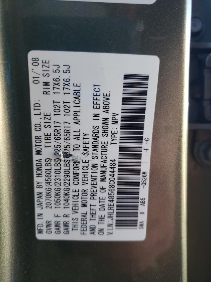 2008 Honda Cr-V Ex VIN: JHLRE48568C044484 Lot: 82211255