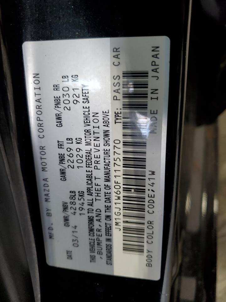 2015 Mazda 6 Grand Touring VIN: JM1GJ1W60F1175770 Lot: 89499185
