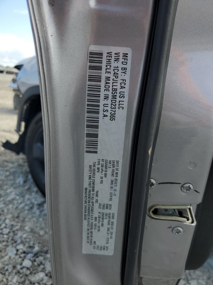 2021 Jeep Cherokee Latitude Plus VIN: 1C4PJLLB5MD237365 Lot: 87290765