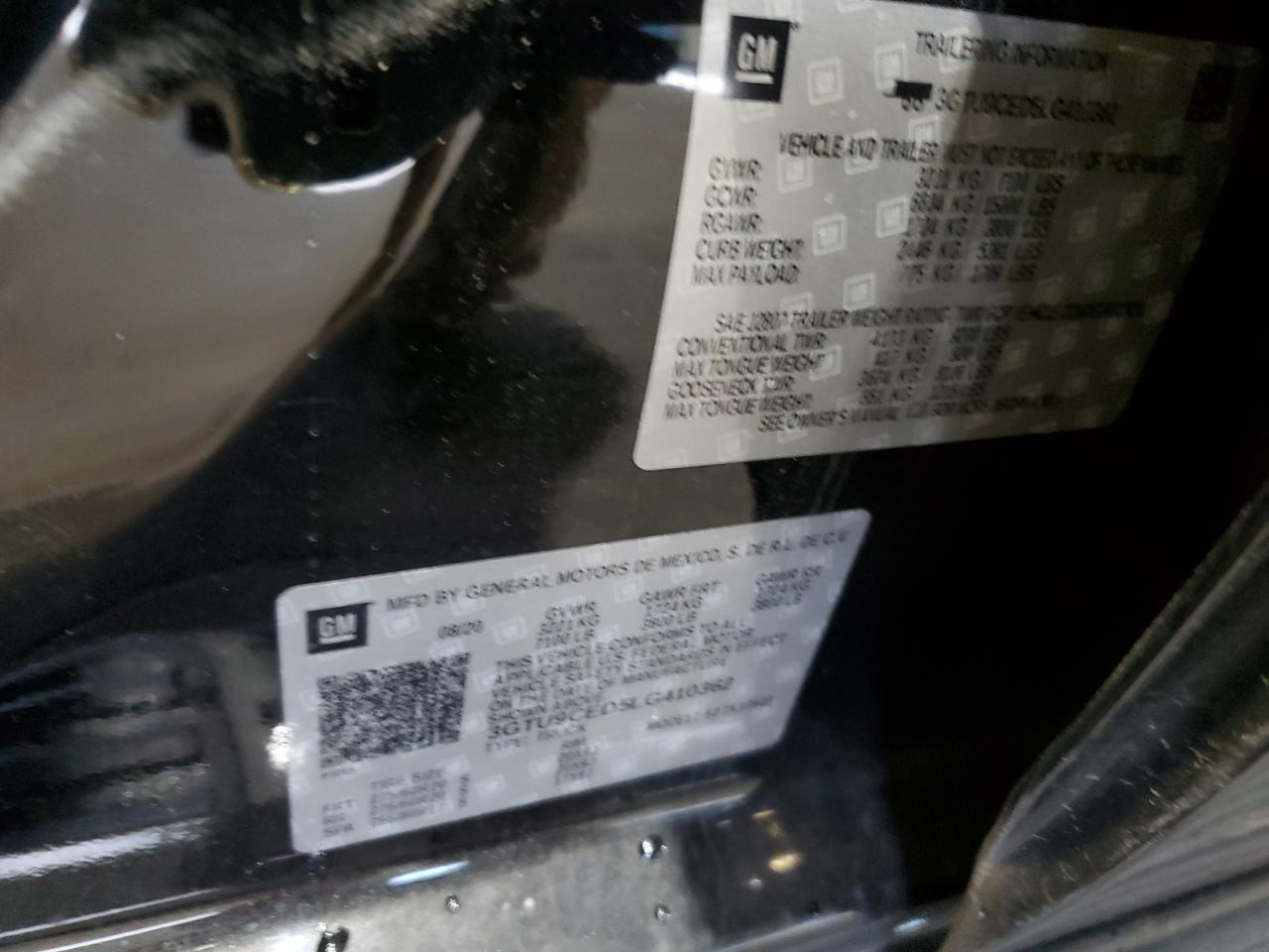 2020 GMC Sierra K1500 Elevation VIN: 3GTU9CED5LG410362 Lot: 87072005