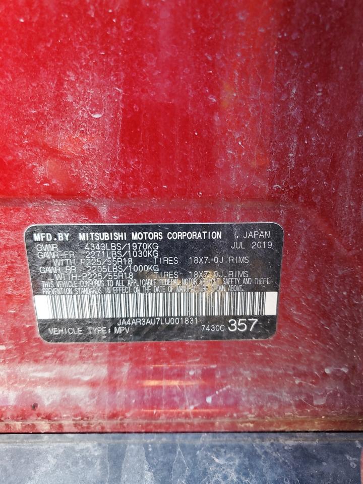 2020 Mitsubishi Outlander Sport Es VIN: JA4AR3AU7LU001831 Lot: 85924775