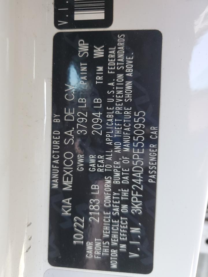 2023 Kia Forte Lx VIN: 3KPF24AD5PE550955 Lot: 85348845