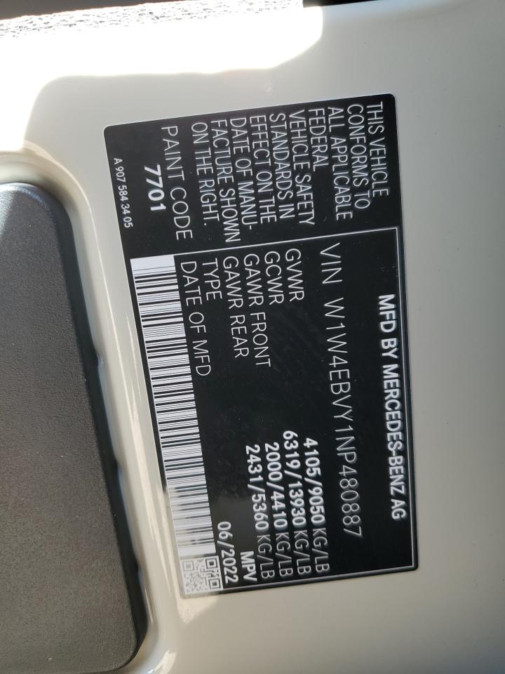 2022 Mercedes-Benz Sprinter 2500 VIN: W1W4EBVY1NP480887 Lot: 87411295