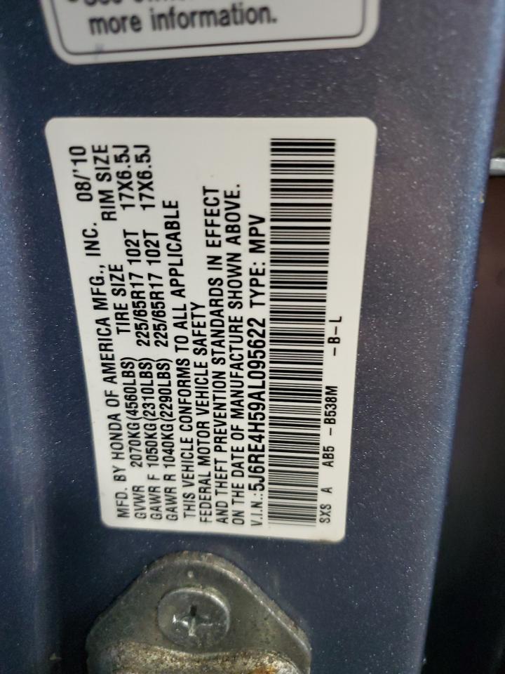 2010 Honda Cr-V Ex VIN: 5J6RE4H59AL095622 Lot: 84953775