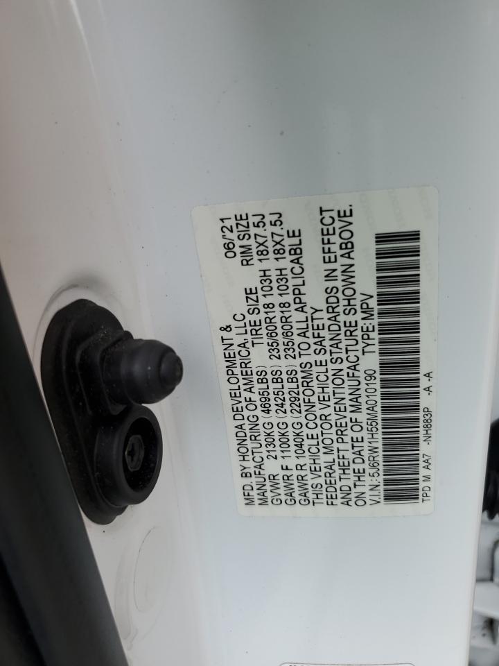 2021 Honda Cr-V Ex VIN: 5J6RW1H55MA010190 Lot: 85750875