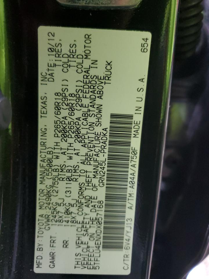 2013 Toyota Tacoma Double Cab VIN: 5TFLU4ENXDX057168 Lot: 85312195