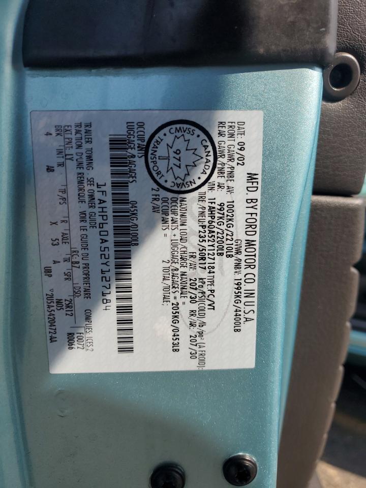 2002 Ford Thunderbird VIN: 1FAHP60A52Y127184 Lot: 84473525