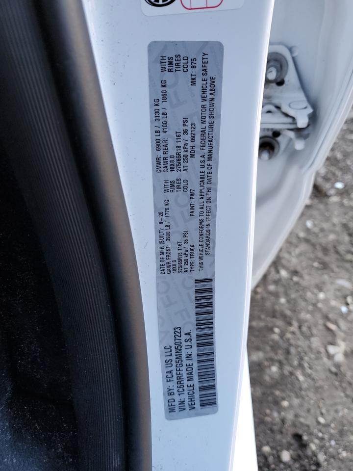 2021 Ram 1500 Big Horn/Lone Star VIN: 1C6RRFFG5MN507223 Lot: 90610085