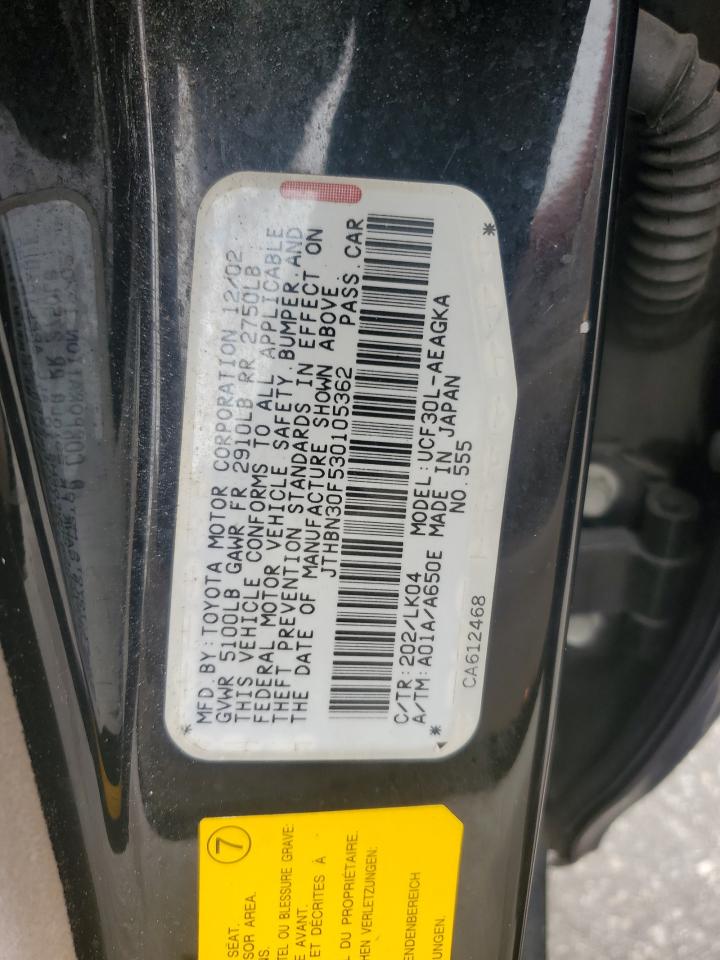 2003 Lexus Ls 430 VIN: JTHBN30F530105362 Lot: 82277445