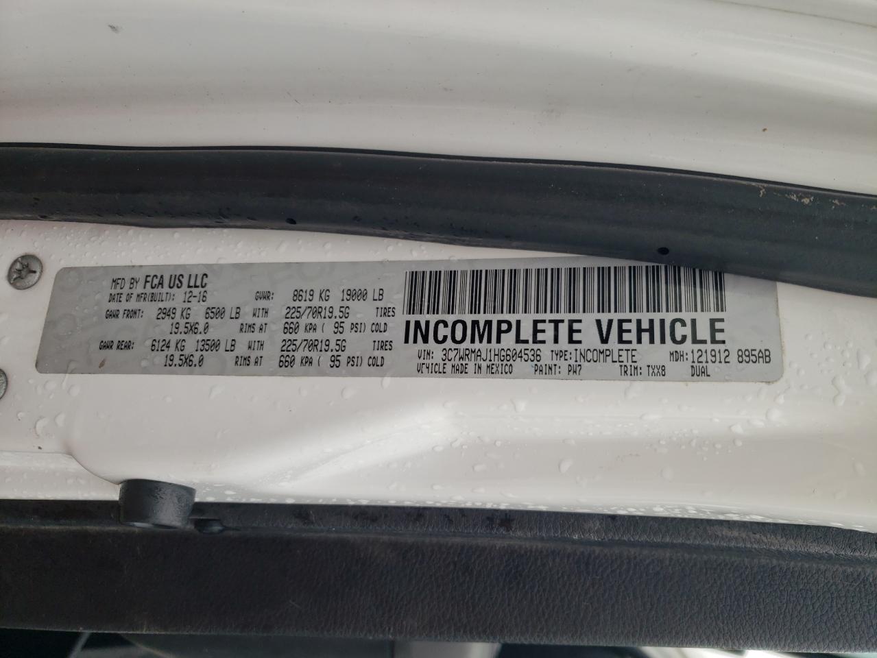 2017 Ram 5500 VIN: 3C7WRMAJ1HG604536 Lot: 84754335