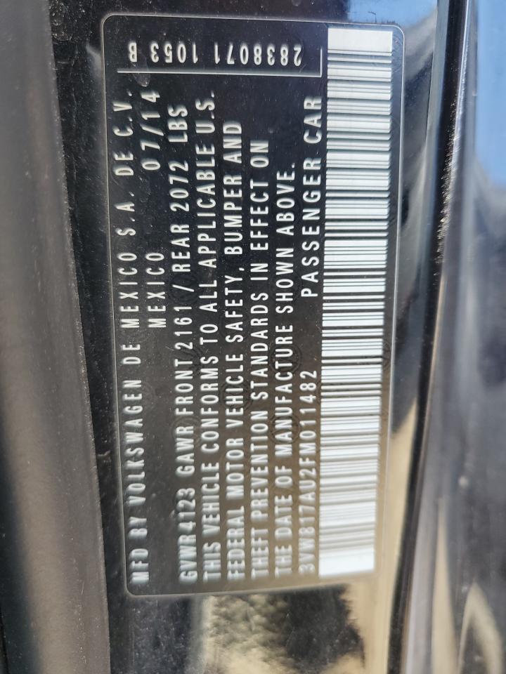 2015 Volkswagen Golf VIN: 3VW817AU2FM011482 Lot: 82313465