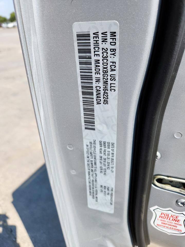 2021 Dodge Charger Sxt VIN: 2C3CDXBG2MH642245 Lot: 84749345