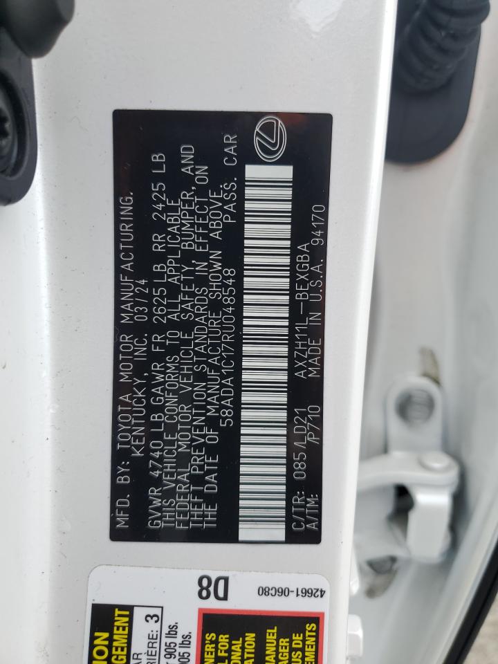 2024 Lexus Es 300H Base VIN: 58ADA1C17RU048548 Lot: 82201285