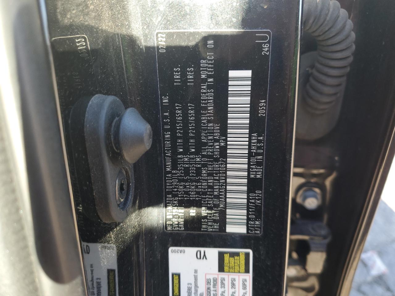 2022 Toyota Corolla Cross L VIN: 7MUAAAAG2NV010672 Lot: 89888755