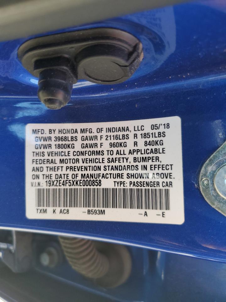 2019 Honda Insight Ex VIN: 19XZE4F5XKE000858 Lot: 87100865