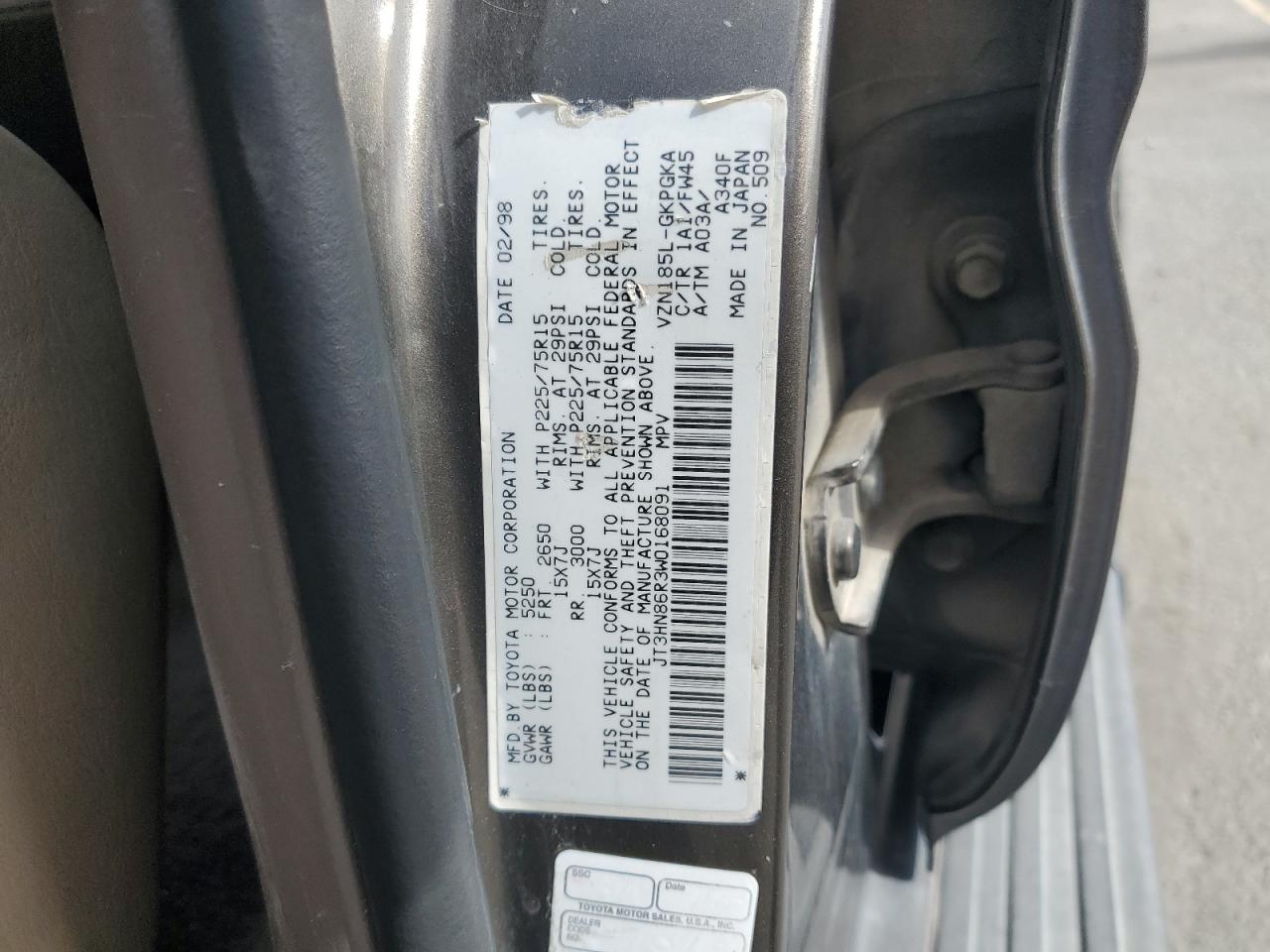 1998 Toyota 4Runner Sr5 VIN: JT3HN86R3W0168091 Lot: 85164685