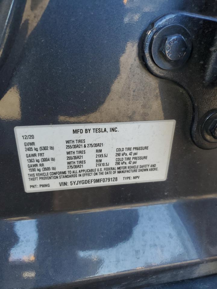 2021 Tesla Model Y VIN: 5YJYGDEF9MF079128 Lot: 85155505