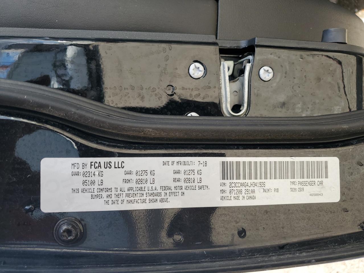 2018 Chrysler 300 Touring VIN: 2C3CCAAG4JH341926 Lot: 90263395