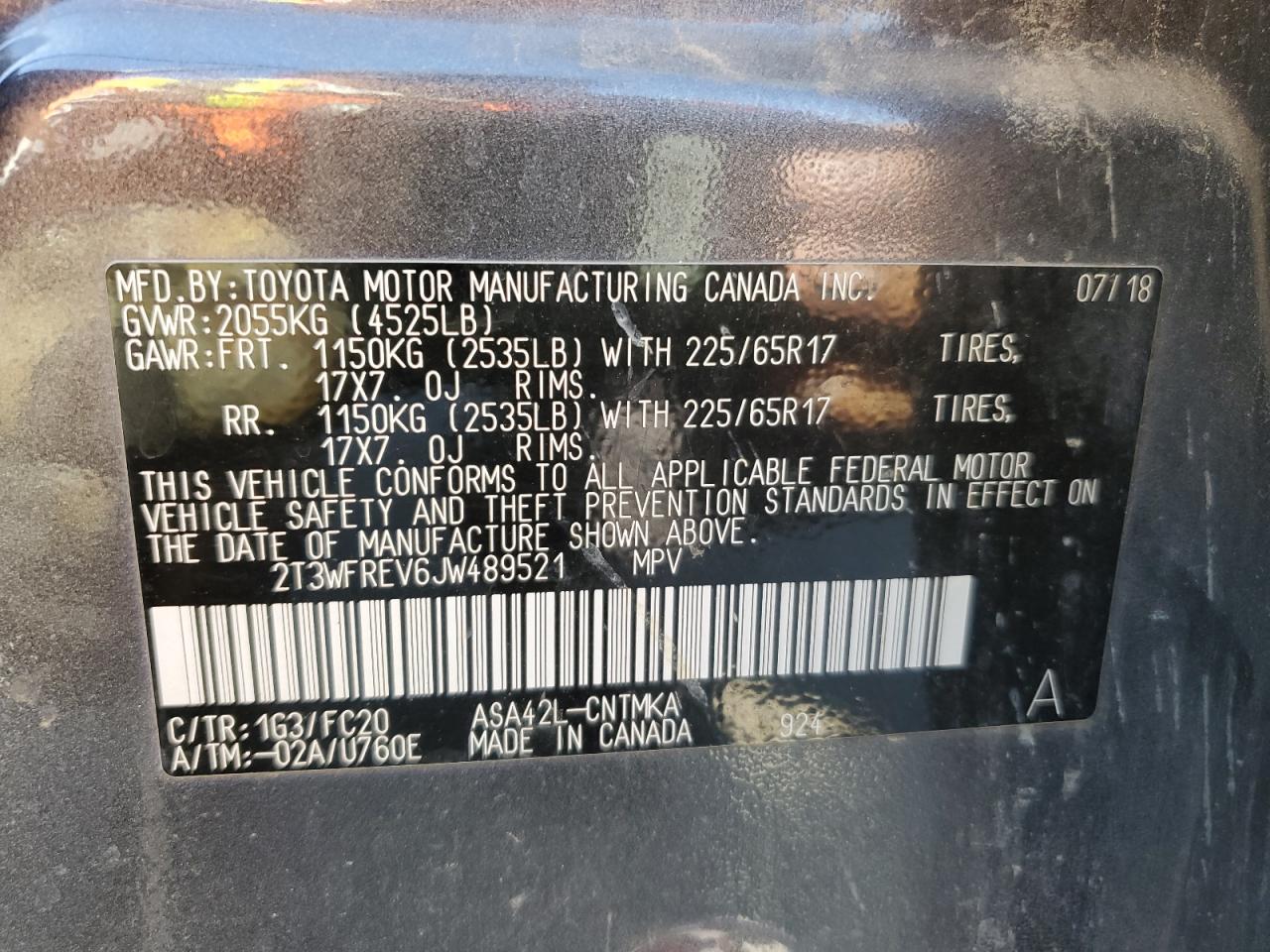 2018 Toyota Rav4 Adventure VIN: 2T3WFREV6JW489521 Lot: 84377045