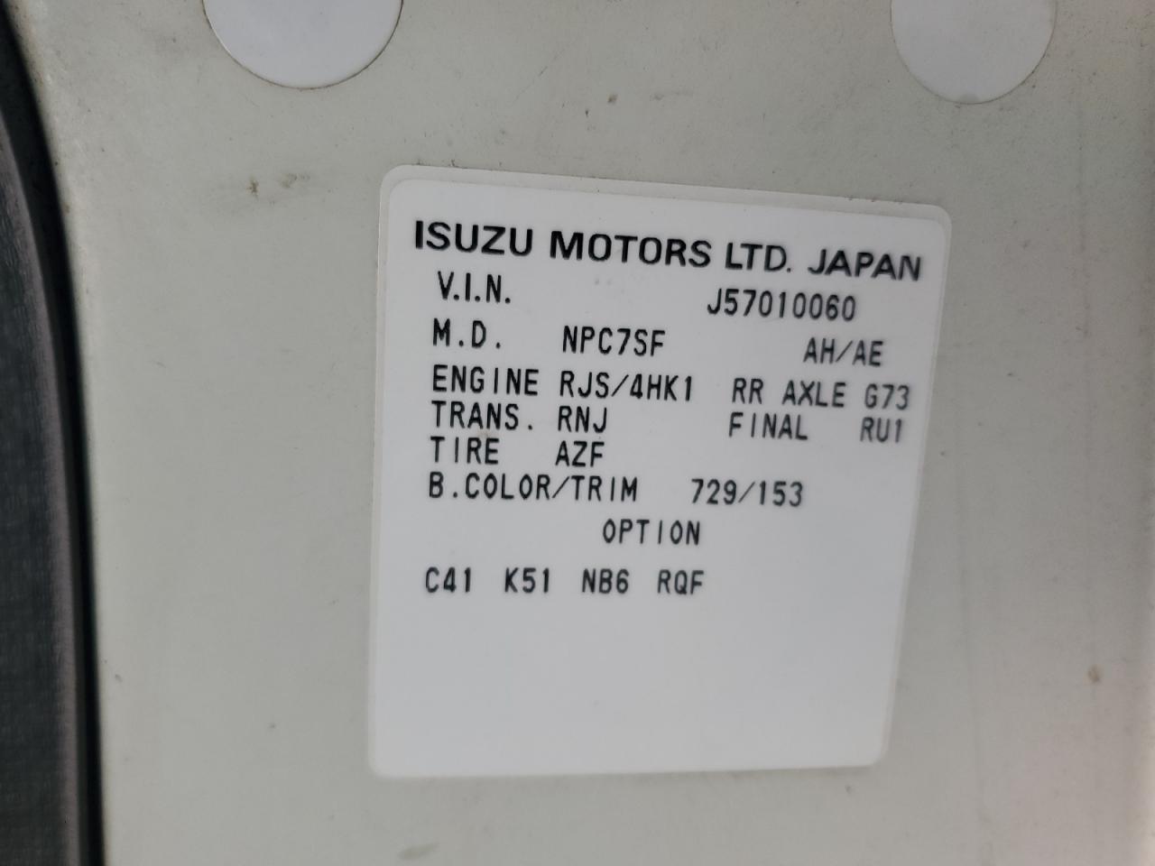 2005 Isuzu Npr VIN: JALB4B16X57010060 Lot: 90874835