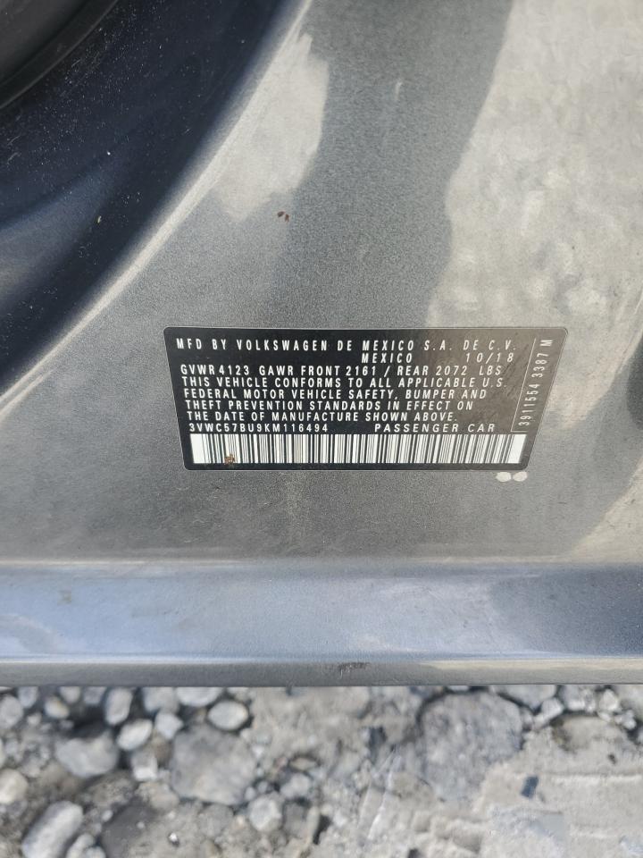 2019 Volkswagen Jetta S VIN: 3VWC57BU9KM116494 Lot: 85671895