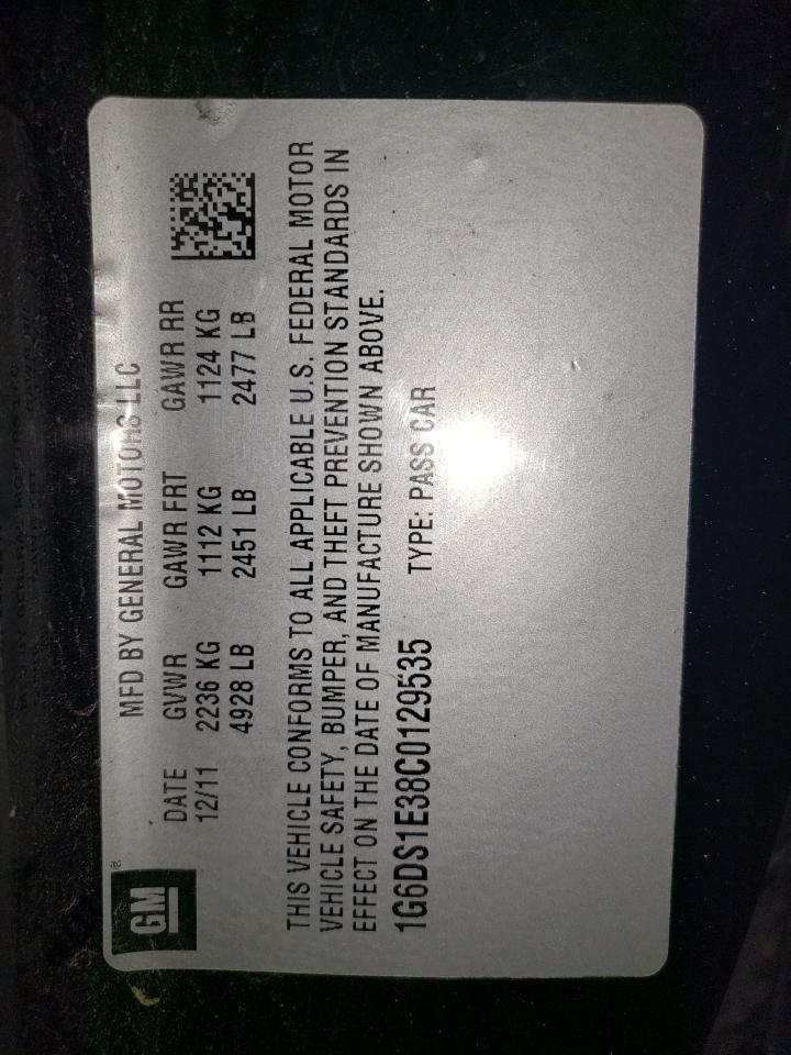 2012 Cadillac Cts Premium Collection VIN: 1G6DS1E38C0129535 Lot: 85010105